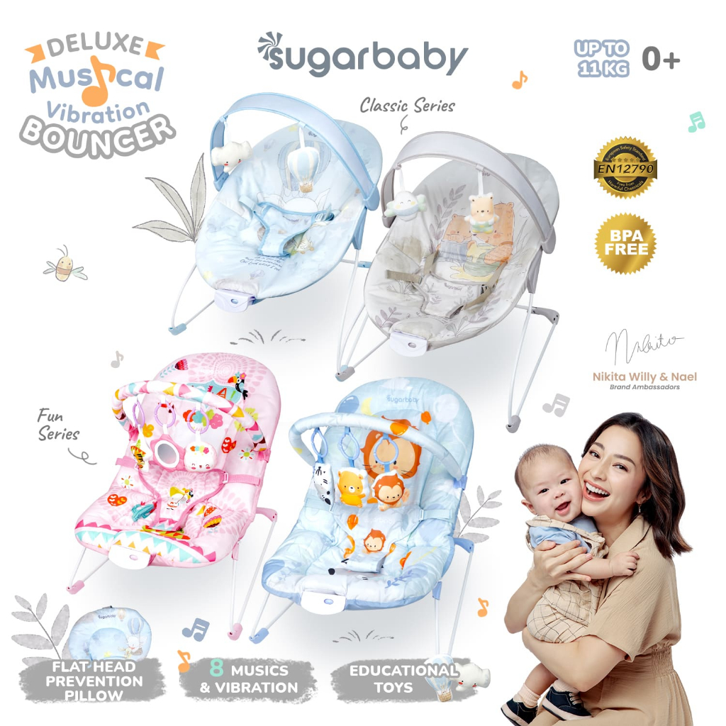 Sugar Baby New Deluxe Musical Vibration Bouncer/Ayunan Bayi/Bouncer Bayi