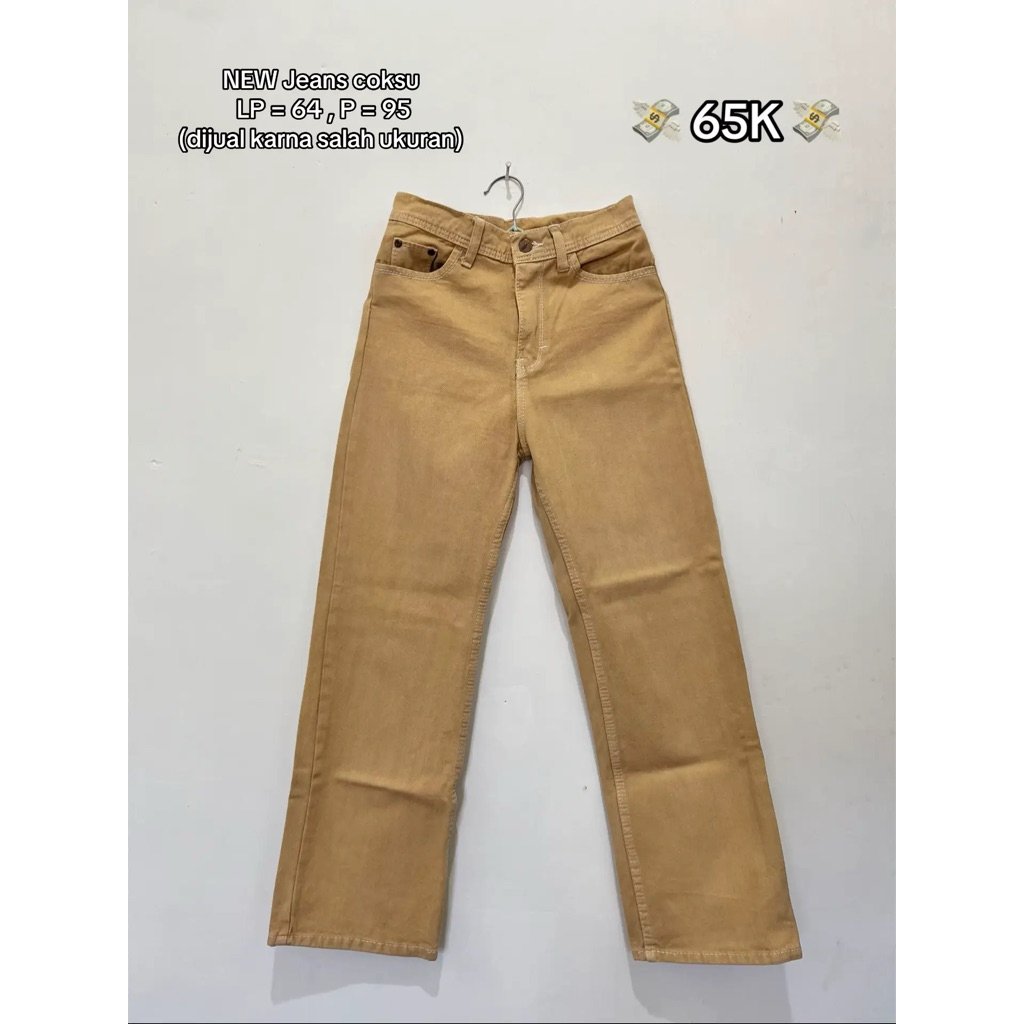 NEW Celana Jeans Warna Cream Wanita Size 28