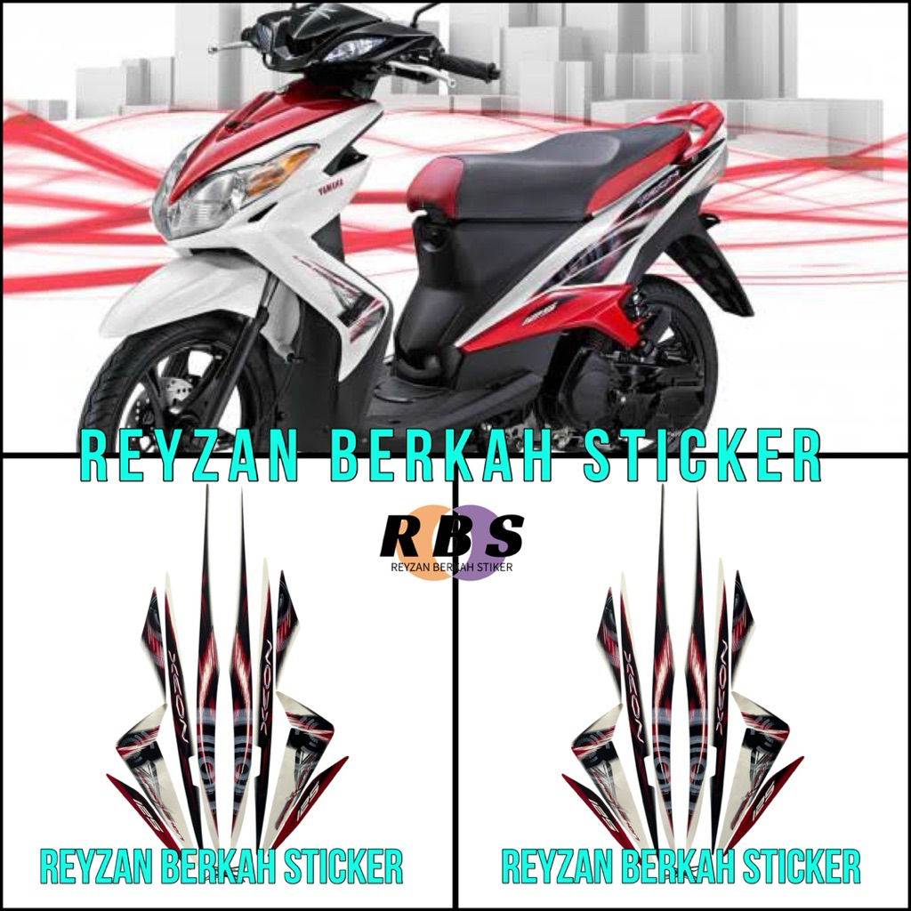 STIKER STRIPING LIS LES BODY YAMAHA XEON KARBU 2011 2012 PUTIH