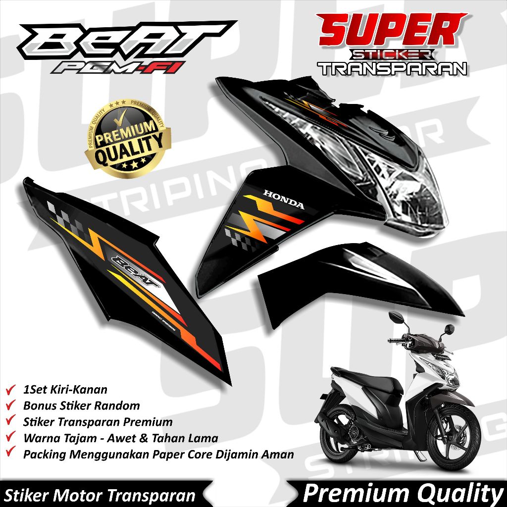 Stiker Transparan Beat FI Lama Anti Luntur keren Striping Beat FI Lama Striping Honda Beat Fi Old Ra