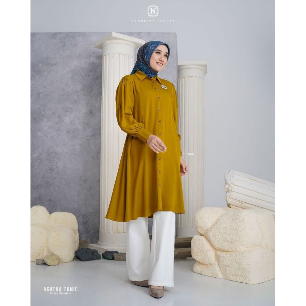 AGATHA TUNIK BY NADHEERA LUXURY √ tunik polos √ tunik cantik √ tunik nadheera