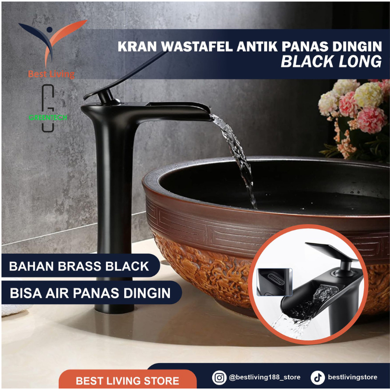 KRAN WASTAFEL ANTIK WATERFALL PANAS DINGIN PREMIUM