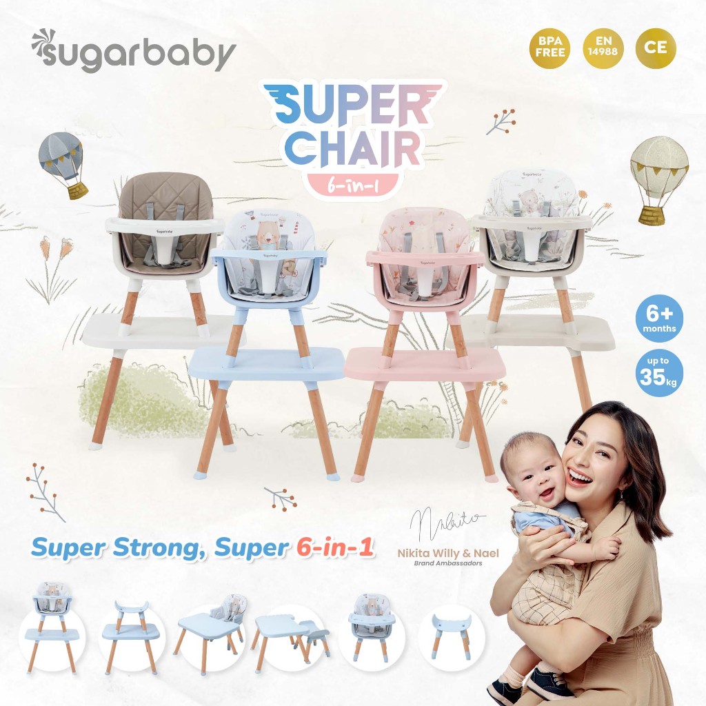 Sugar Baby Super Chair 6in1 Kursi Bayi/Bangku Bayi/Kursi Makan Bayi