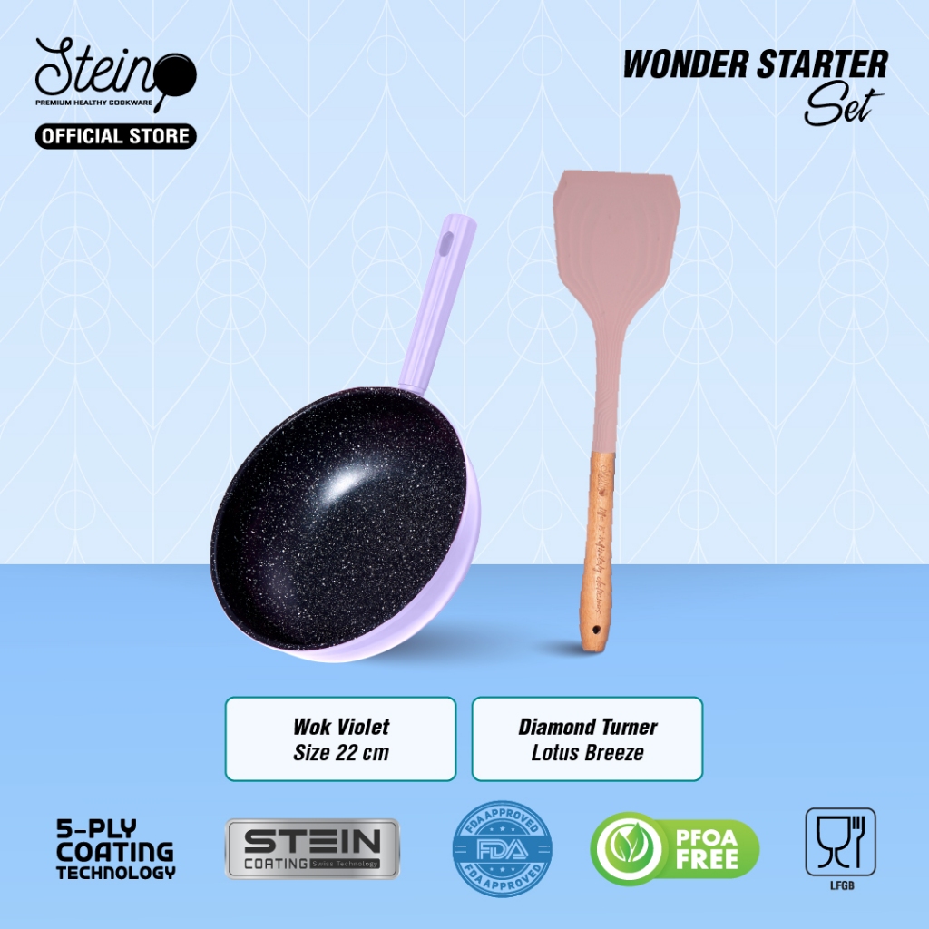 STEIN Wonder Starter Set - Wok Pan 22cm + Stein Spatula