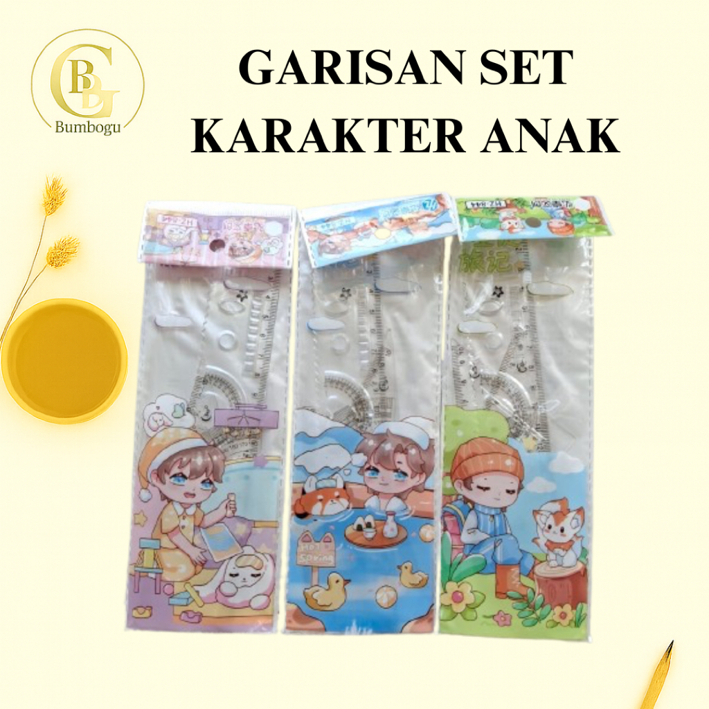 GARISAN 3 SET / GARISAN SET KARAKTER ANAK / GARISAN SET / GARISAN SET FANCY / GARISAN SET WARNA / PE