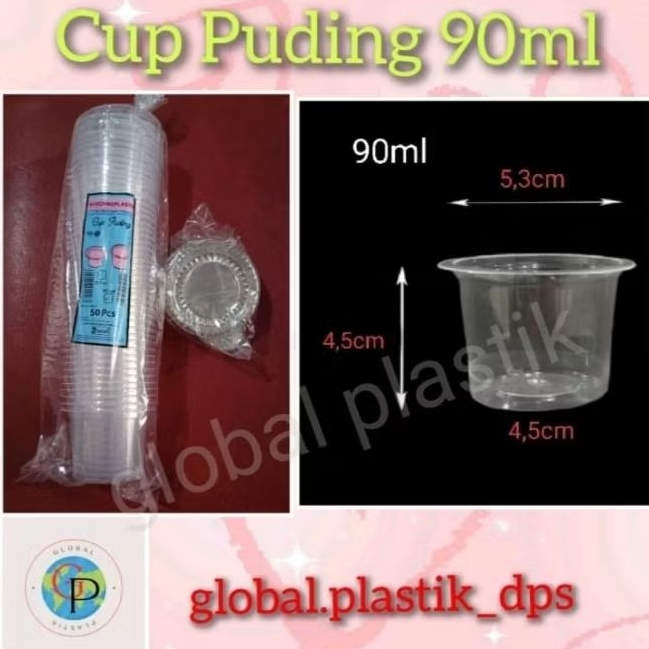Cup Puding plastik 60ml dan 90 ml