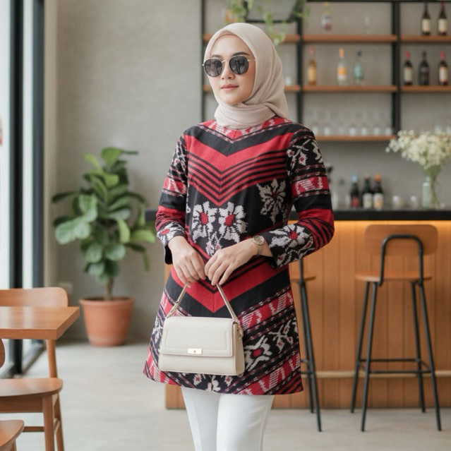 Shanaya Batik Tunik Swastika Tenun Troso Ori Tunik Kerja Cantik Elegan