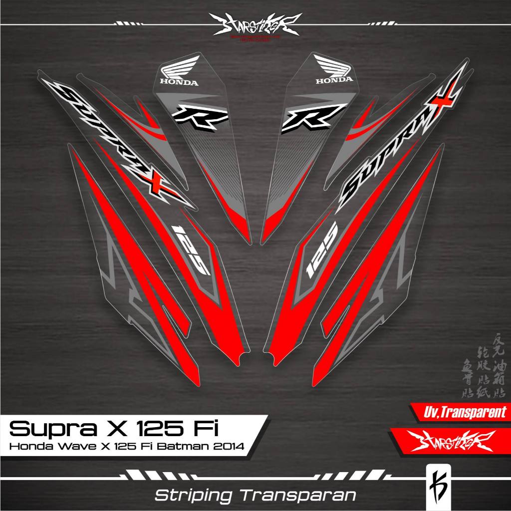 SUPRA X 125 FI NEW STRIPING TRANSPARAN K2 STIKER STICKER BENING WAVE 125 FI NEW SUPRA KYZ KPH X