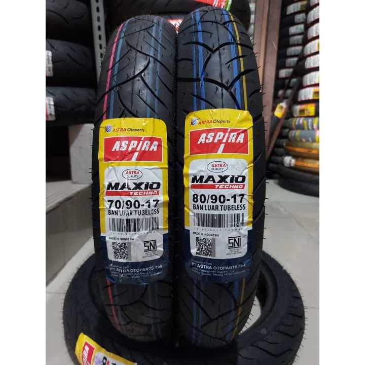 BAN MOTOR RING 17 70/90 80/90 ASPIRA MAXIO TECHNO TUBELESS SUPRA X 125 VEGA R JUPITER Z