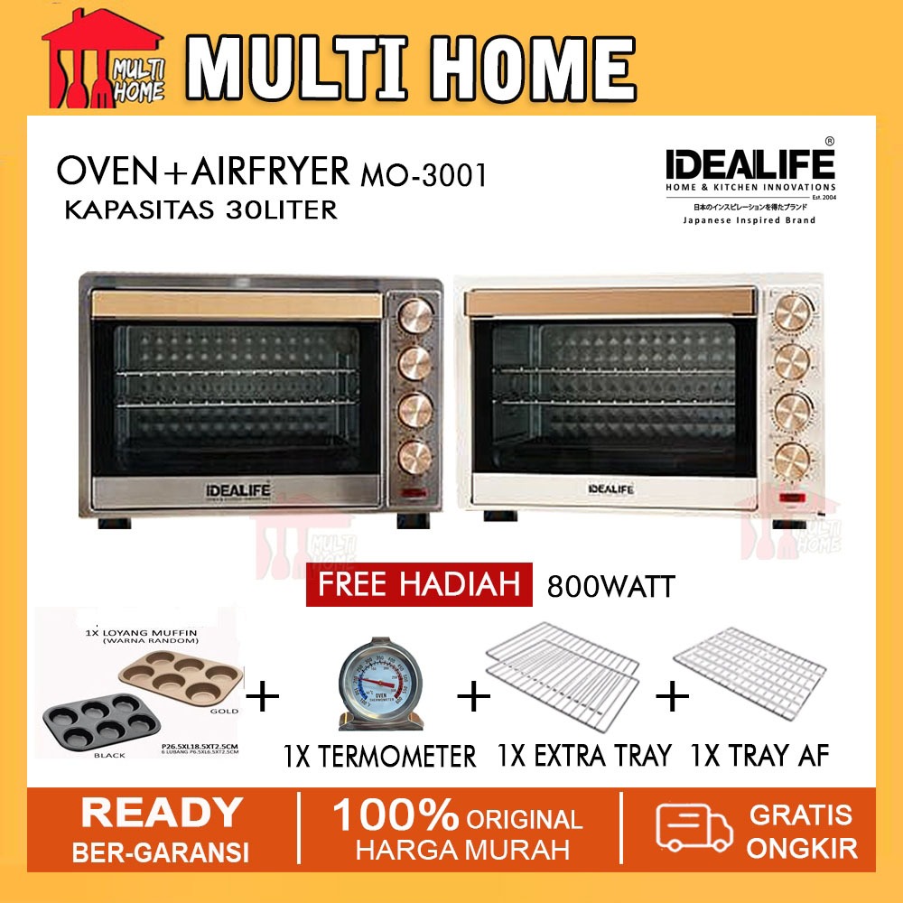 Oven Listrik Idealife Low Watt Kapasitas 30 Liter MO-3001