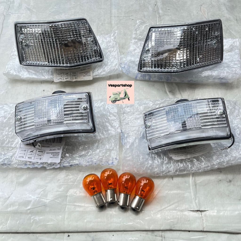 Lampu Sen Set triom Piaggio mika bening utk px, excel dkk