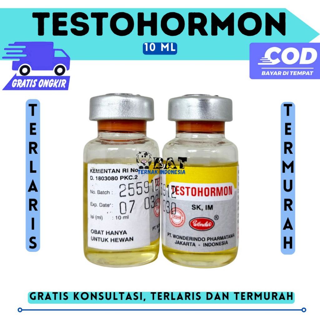 TESTOHORMON 10 ml WONDER - Mengatasi Gangguan Reproduksi Hewan