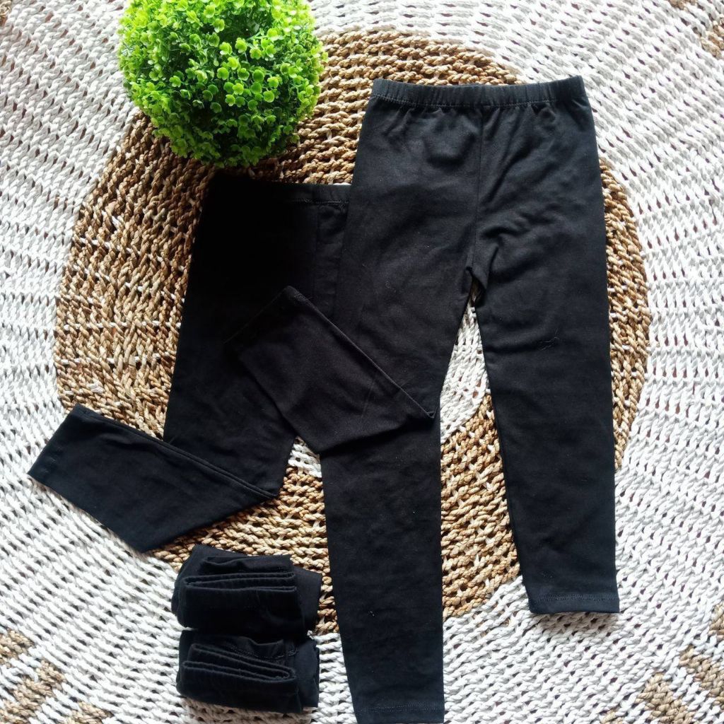 LEGGING HITAM - Legging Anak Perempuan Warna Hitam Legging Anak Polos Usia 1-8 Tahun