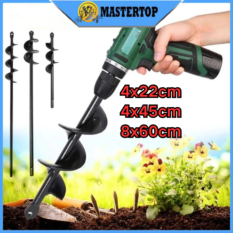 Mata Bor Tanah Biopori Alat Pelubang Tanah Penggali Taman Kebun Auger Spiral Drill Bit for Planting 