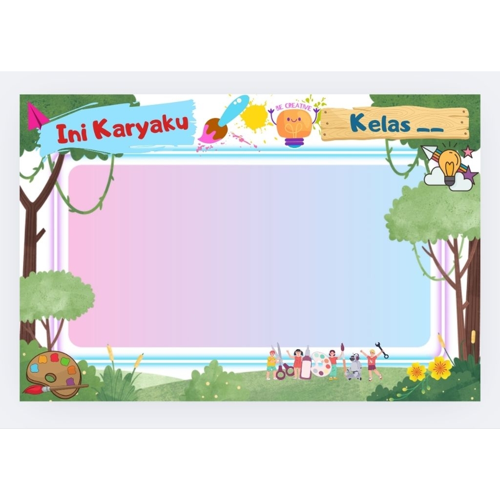 Hiasan dinding kelas Wallbanner papan karya siswa