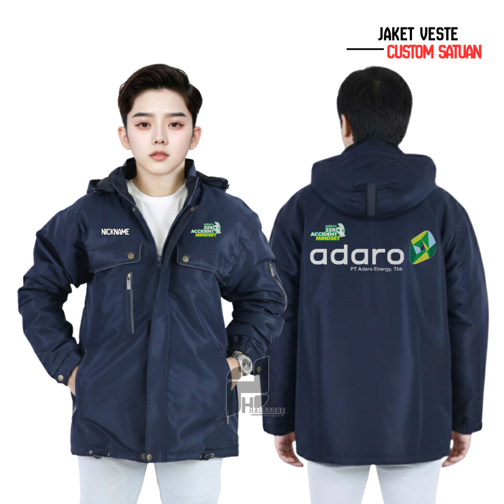 Custom Jaket Adaro Jaket Safety Kerja Jaket veste Karyawan Perusahaan Tambang Seragam