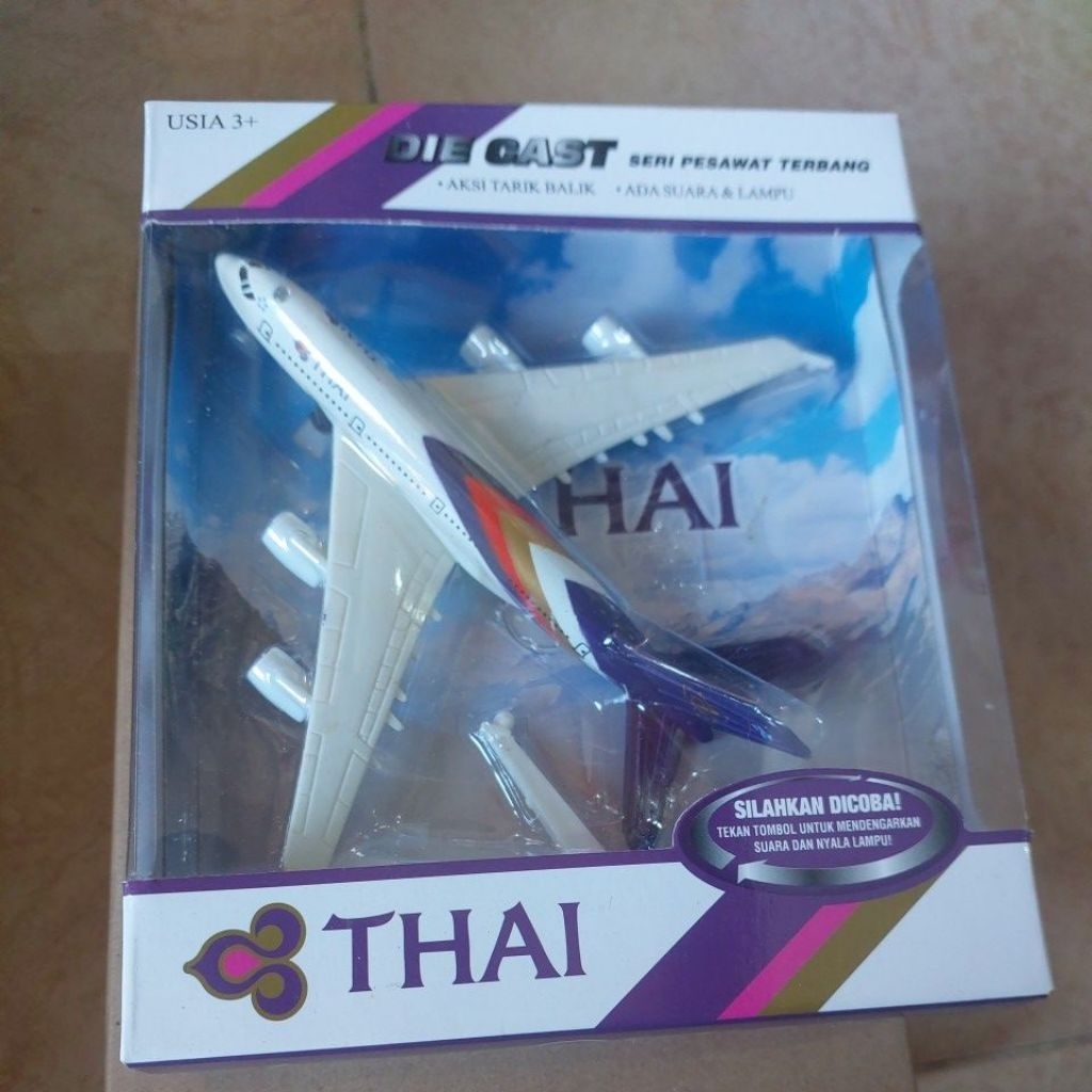 THAI DIE CAST SERI PESAWAT TERBANG MAINAN PESAWAT ANAK - MAINAN DIECAST PESAWAT EDUKASI KOLEKSI PESA