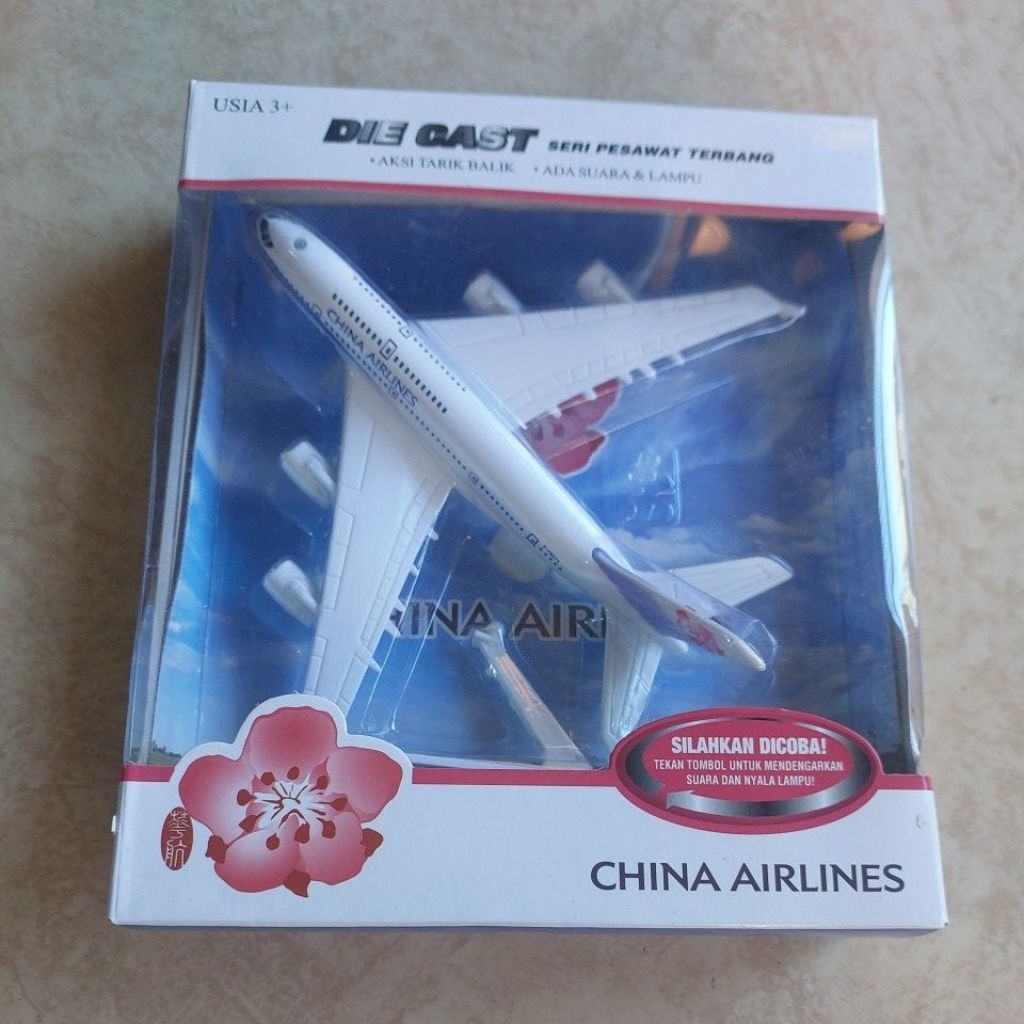 CHINA AIRLINES DIE CAST SERI PESAWAT TERBANG MAINAN PESAWAT ANAK - MAINAN DIECAST PESAWAT EDUKASI KO