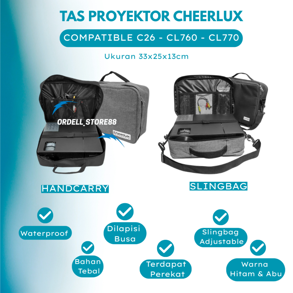 Tas Proyektor Cheerlux CL770 | Bag Projector Cheerlux CL770 Waterproof