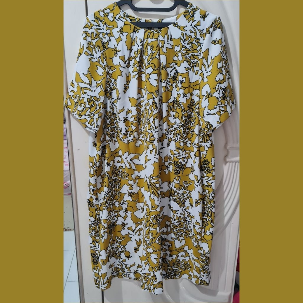 Dress Marks & Spencer Bunga Kuning Putih Big Size