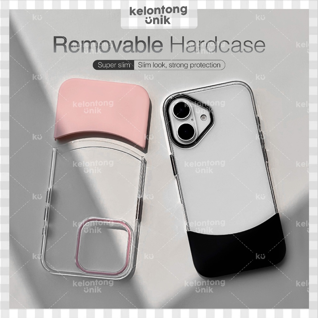 KELONTONG UNIK | REMOVABLE Double Color Super Slim Case Transparant Anti Slip - Hardcase/ Casing HP 