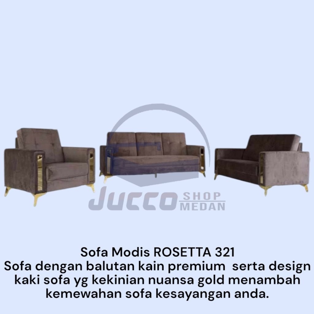 [ JUCCO ] Sofa Modis Rosetta 321 Dudukan - Sofa Tamu Modis Minimalis - Sofa Tamu Modis Rosetta Minim