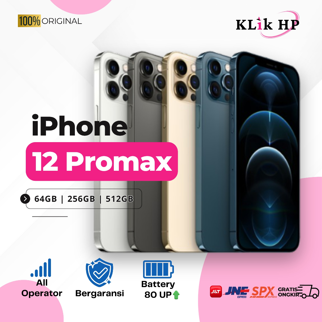 iPhone 12 Pro Max ex Ibox Garansi 100%Original iPhone Fullset All Operator 128GB 256GB 512GB
