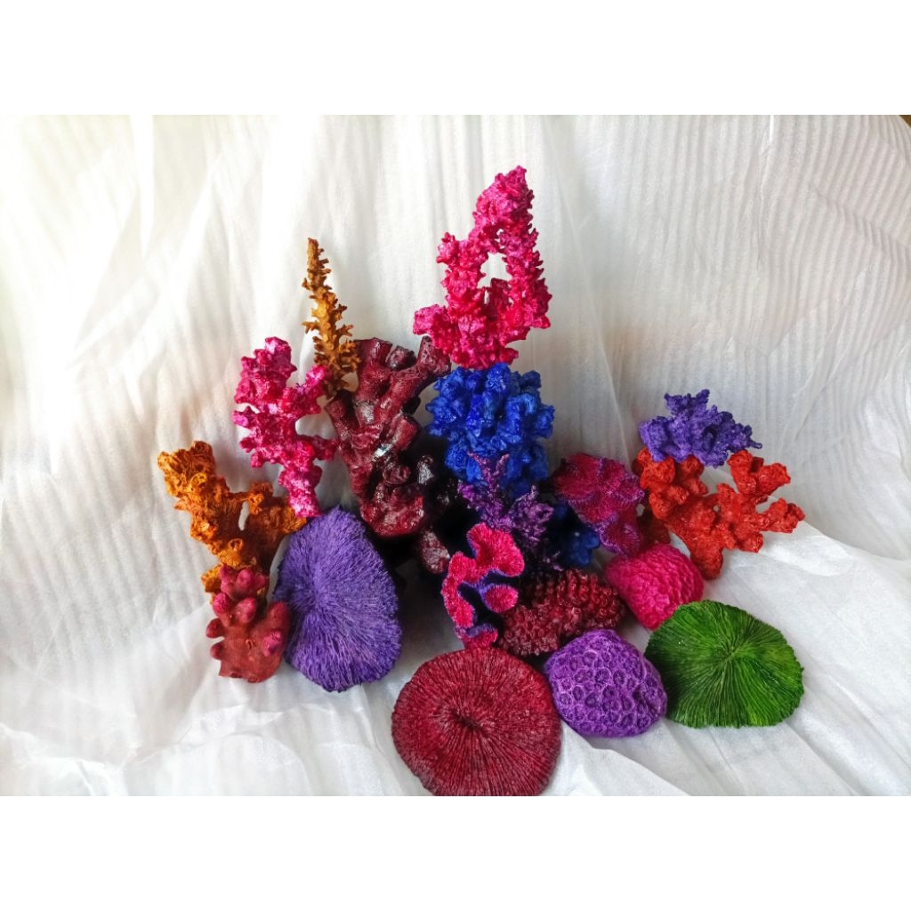 17pcs batu karang warna hias akuarium batu karang original