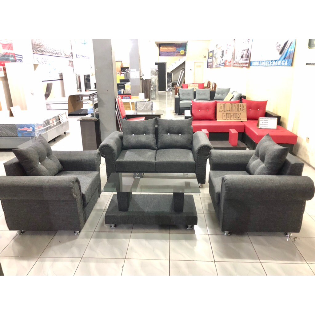 KURSI SOFA 211 MINIMALIS MEJA KACA