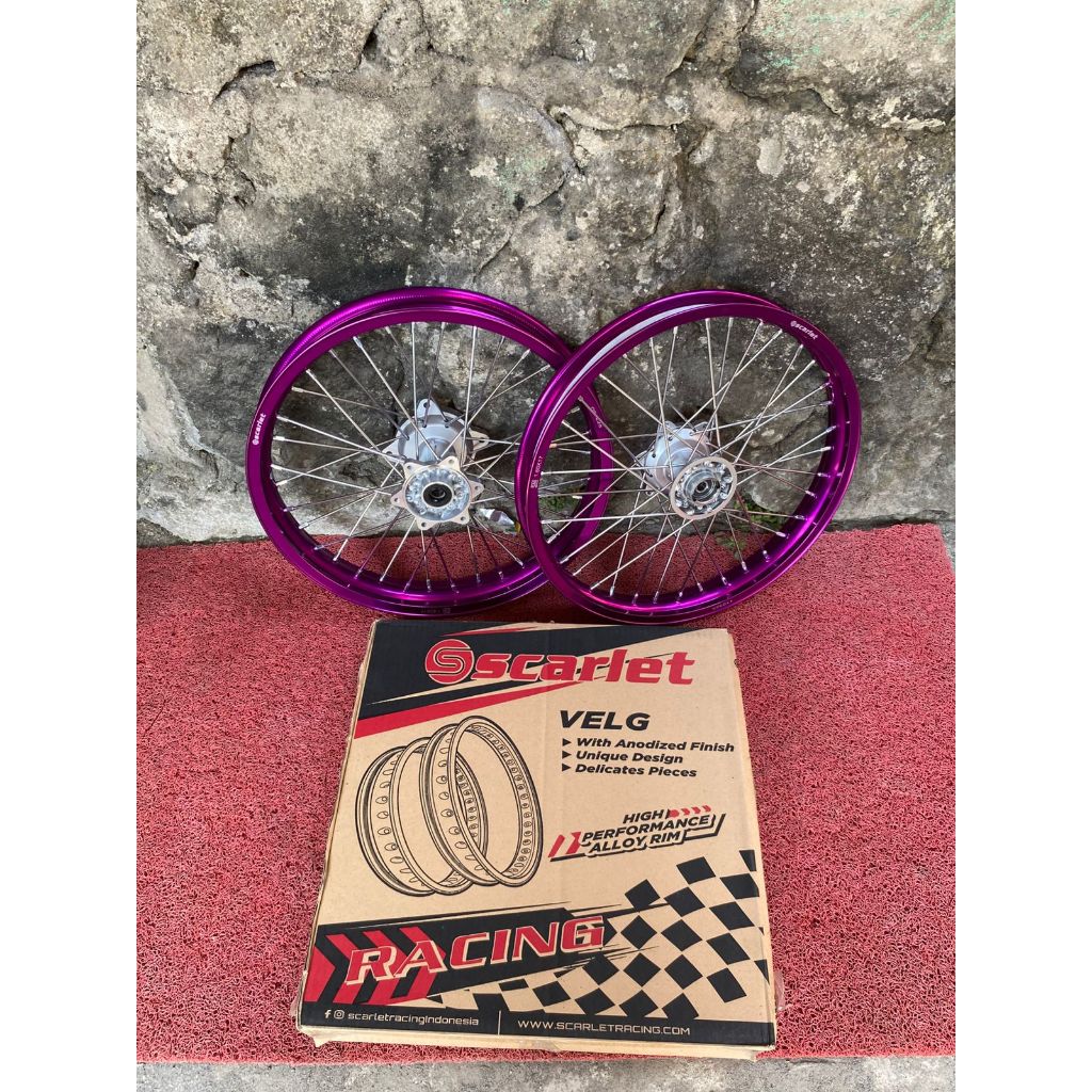 Rakitan Wheelset  Surex KLX 160/185 Velg Scarlet Baru RIng 17 Tanpa Ban