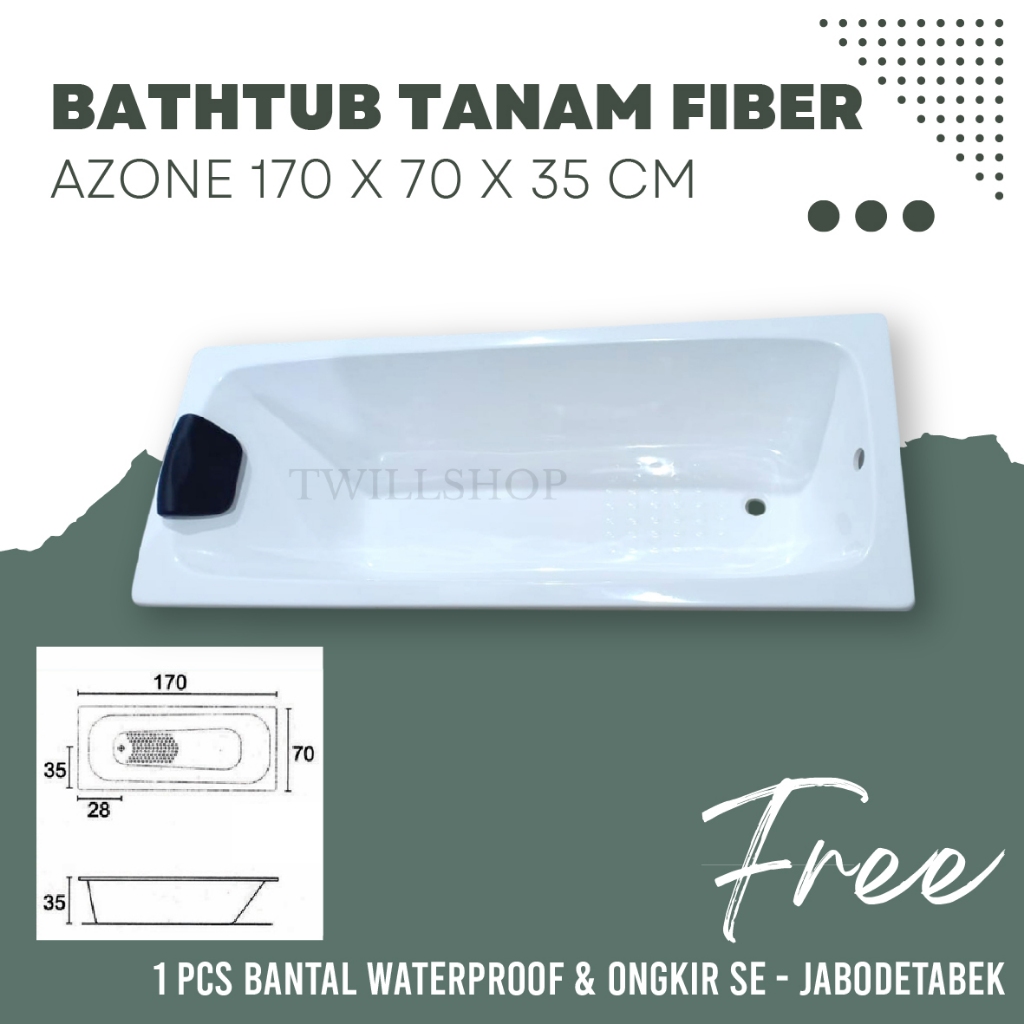 BATHTUB TANAM FIBER AZONE  AFUR KUNINGAN FREE ONGKIR JABODETABEK