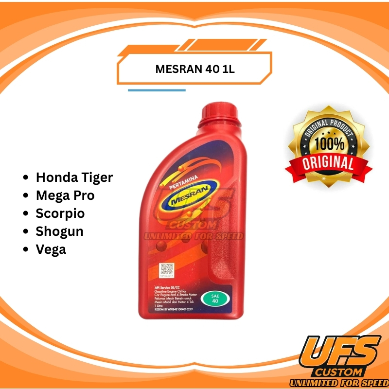 Oli Mesran 40 1L – Pertamina SAE 40 – Oli Mesin Motor & Mobil Bensin Diesel
