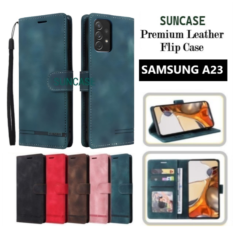 CASE SAMSUNG A23 CASE LEATHER FLIP COVER WALLET STANDING DOMPET CASING