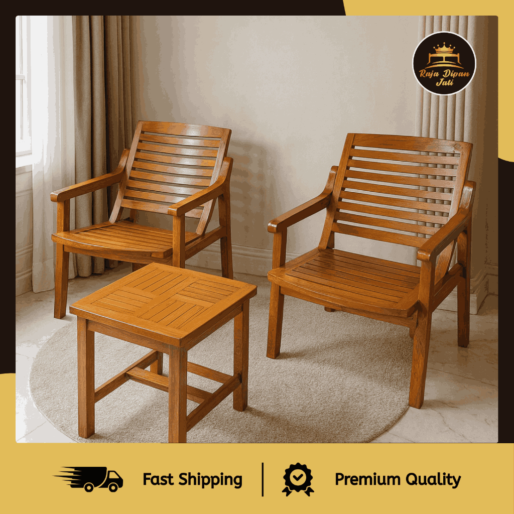 Set Kursi Teras Jati Minimalis Modern Kursi Jati Jepara Ruang Tamu Kursi Teras Aesthetic 2in1