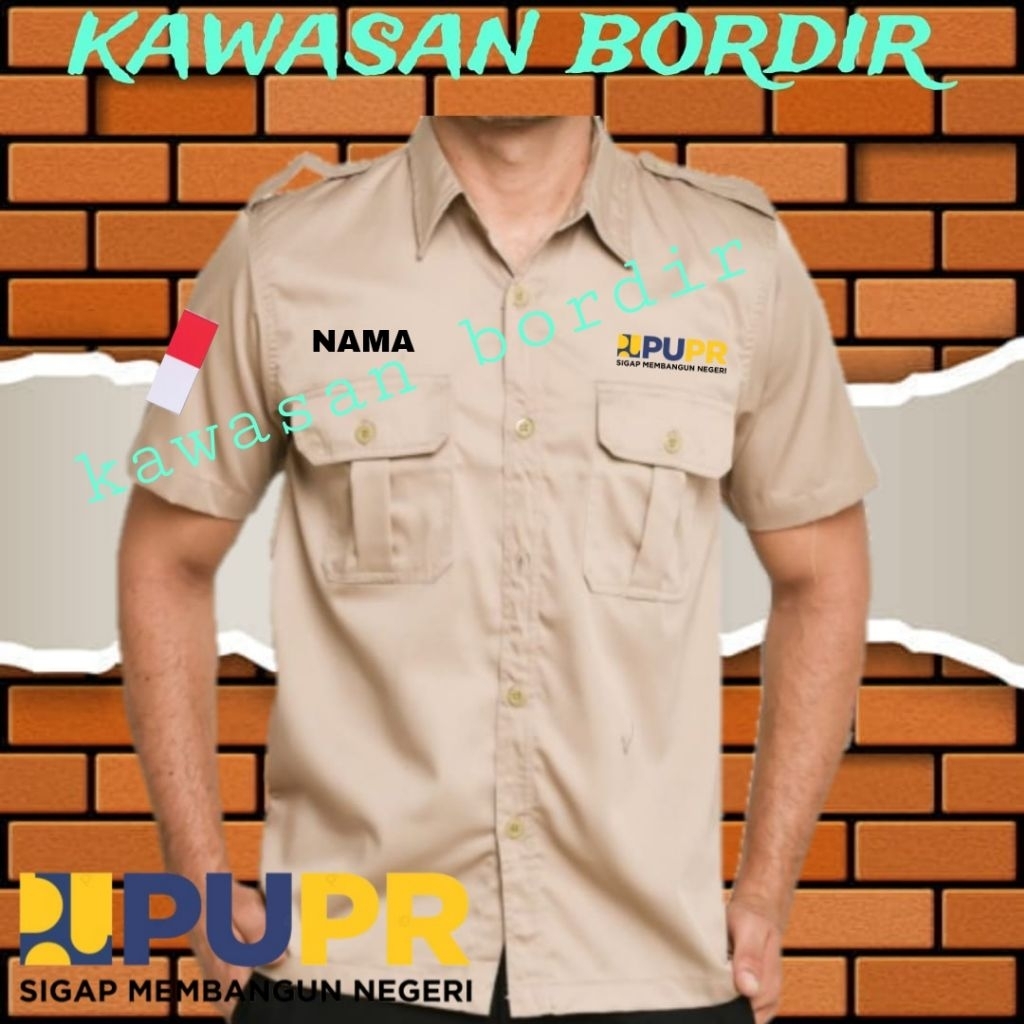 Terbaru kemeja pupr seragam kerja pupr baju pupr pdh pupr kemeja kerja pupr full bordir..