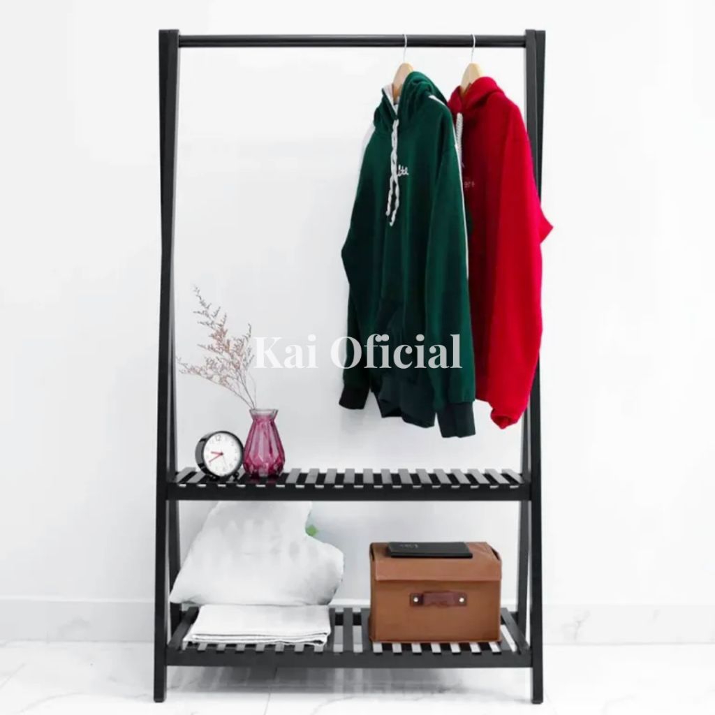 Stand Hanger Aesthetic / Gantungan Baju Kayu Serbaguna