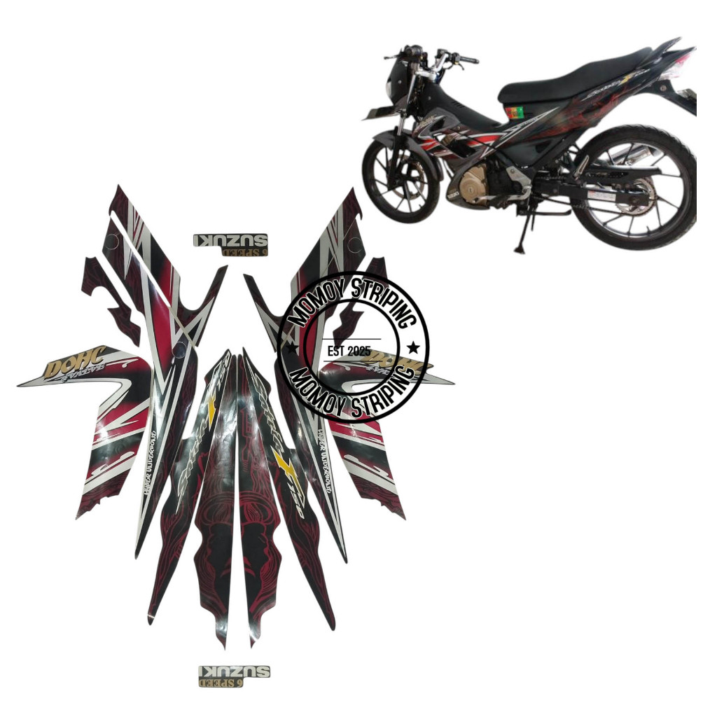 STIKER STRIPING SATRIA FU 2011 HITAM TERBAIK TERMURAH