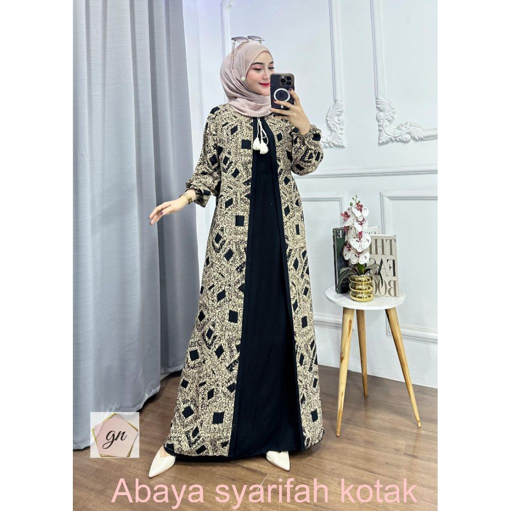 gamis abaya syarifah/gamis cardigan batik/gamismurah/gamis abaya