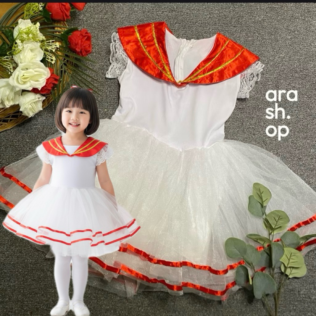 Gaun Dress Merah Putih