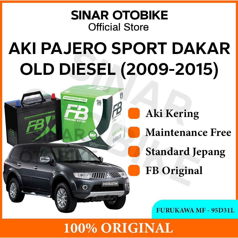 AKI PAJERO SPORT DAKAR OLD DIESEL FURUKAWA BATTERY MF KERING 95D31L 80AH