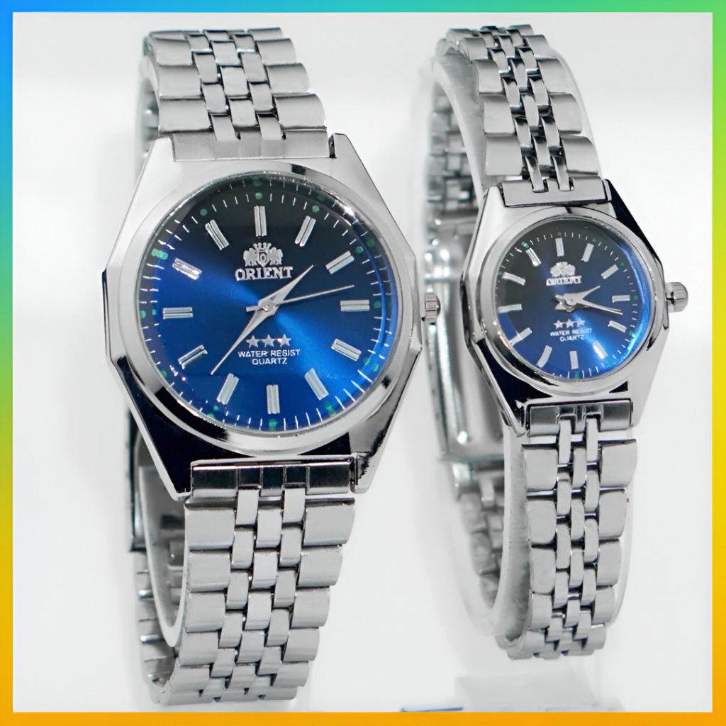 Jam Tangan Couple Orient Rantai Premium Pria Wanita Grosir Murah Arloji