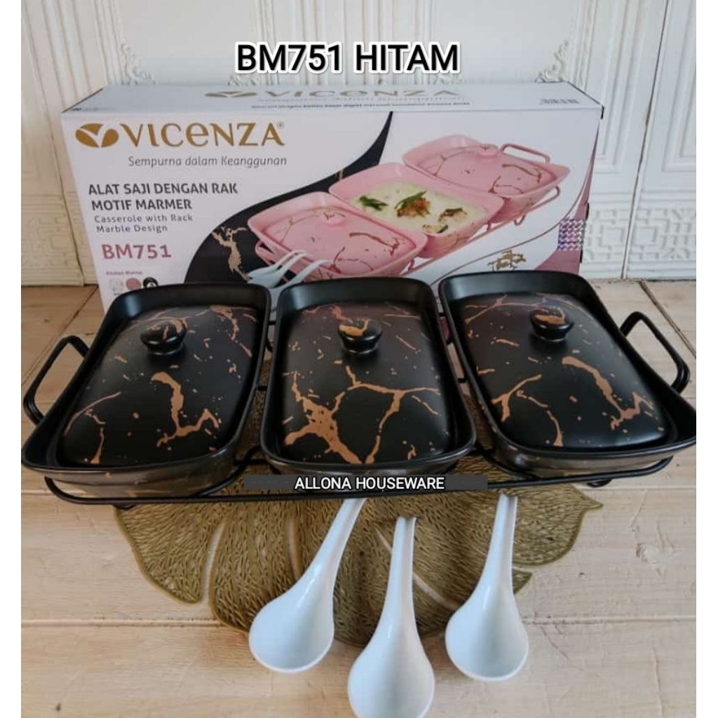 (PACKING KAYU) PRASMANAN SET 3 PCS KERAMIK VICENZA 751