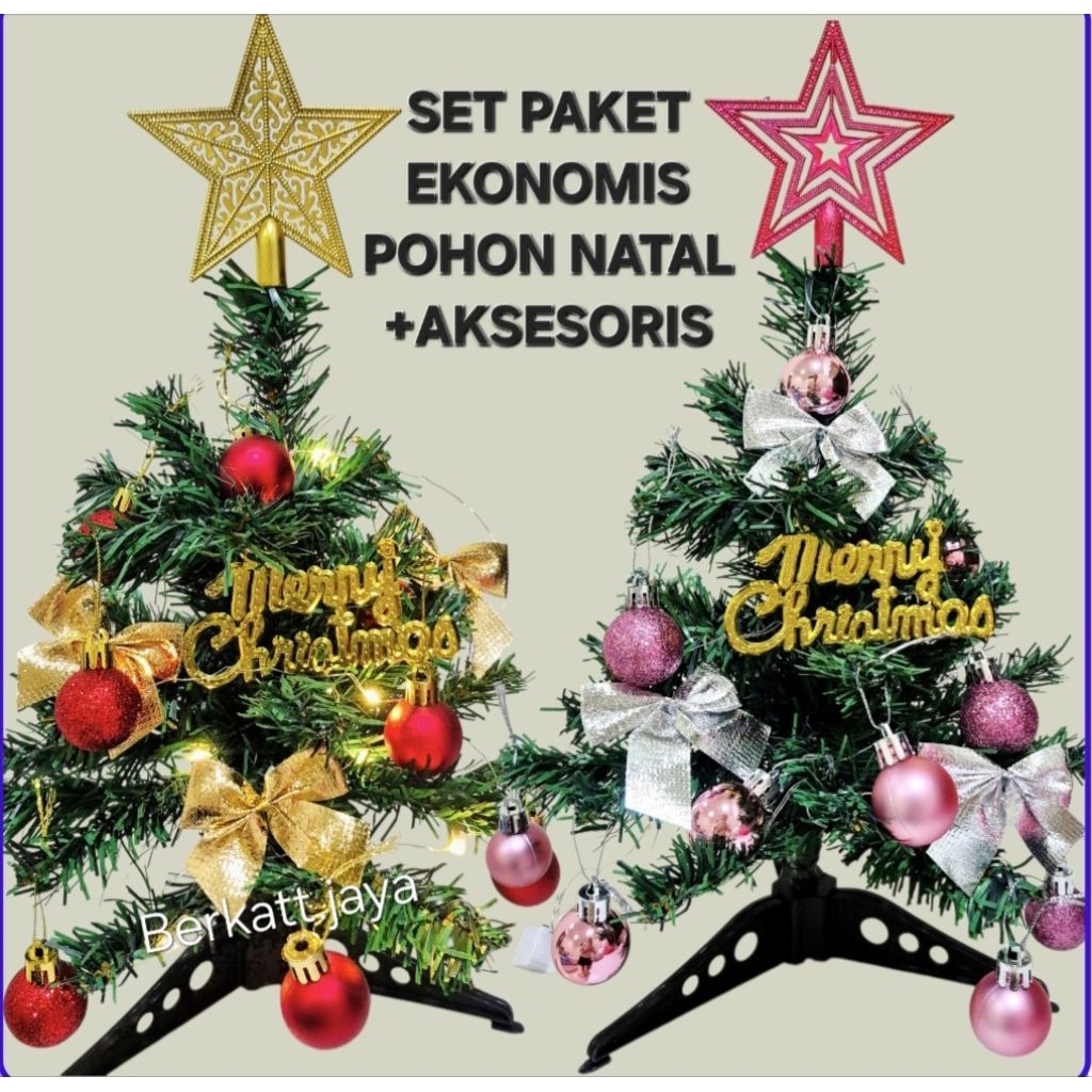[PAKET] POHON NATAL MEJA PORTABLE DENGAN AKSESORIS / PAKET POHON NATAL MEJA  LENGKAP