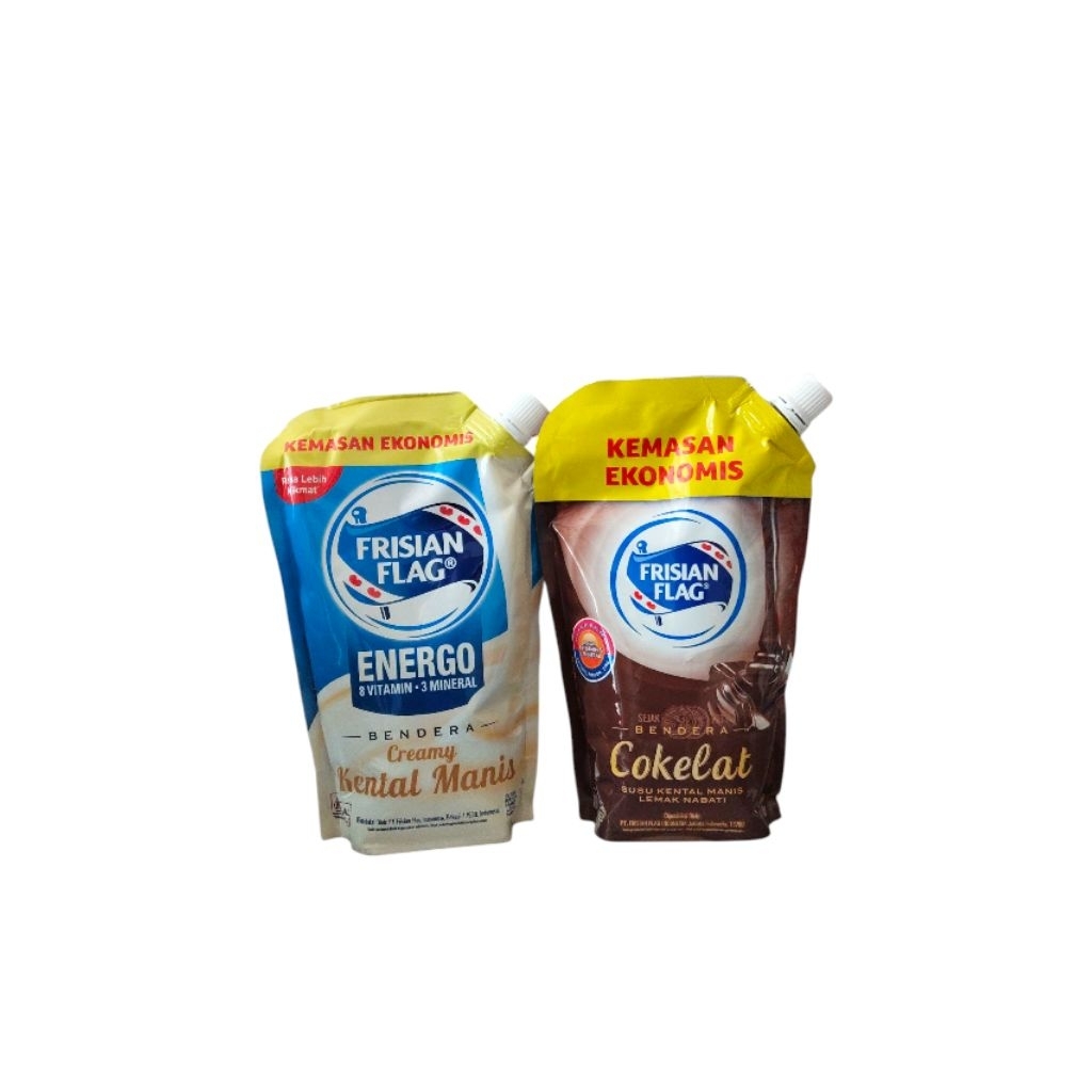 Frisian flag susu kental manis pouch coklat 545 g, susu kental manis pouch creamy 545 g
