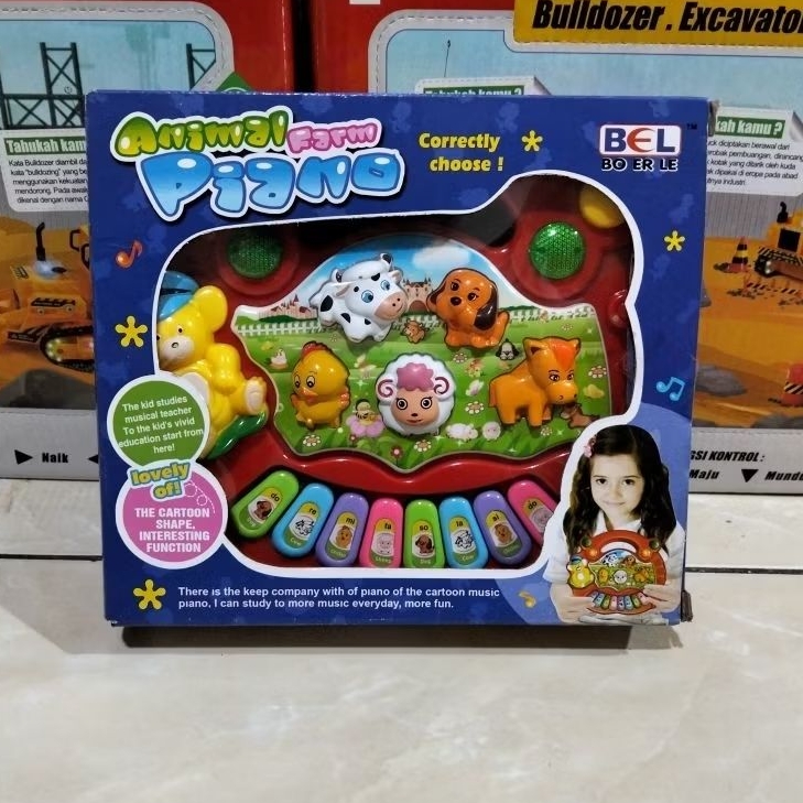Mainan Piano animal anak ada lagu anak dan tebak gambar ada lampu