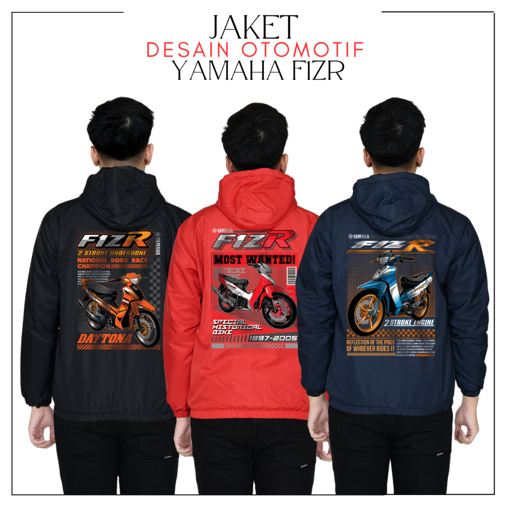 Jaket Otomotif Zipper Hoodie Pria Jaket F1ZR Custom Jaket Klub Motor Klasik F1ZR
