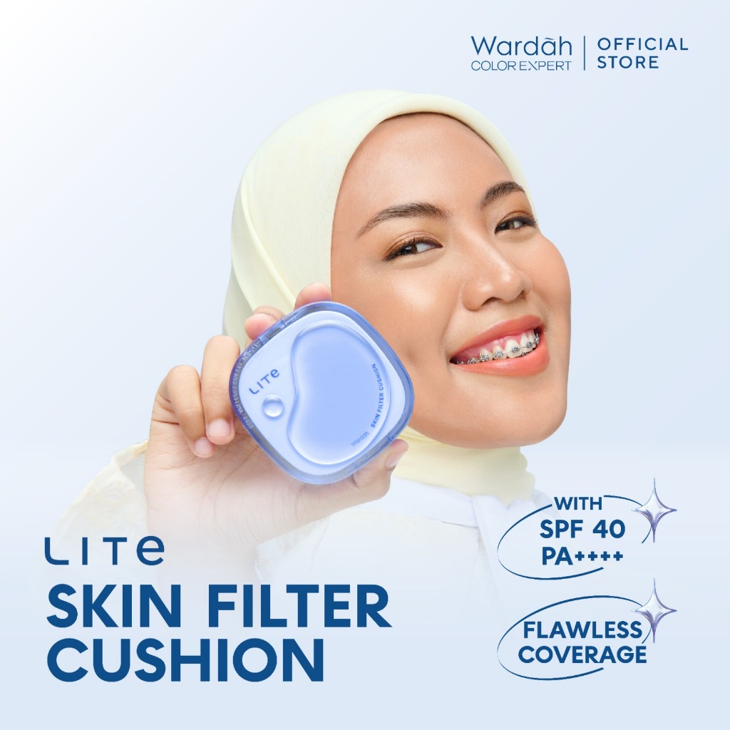 NEW LAUNCH Wardah Lite Skin Filter Cushion 11 g - Wardah Skin Filter Cushion - Make Up Ringan Tahan 