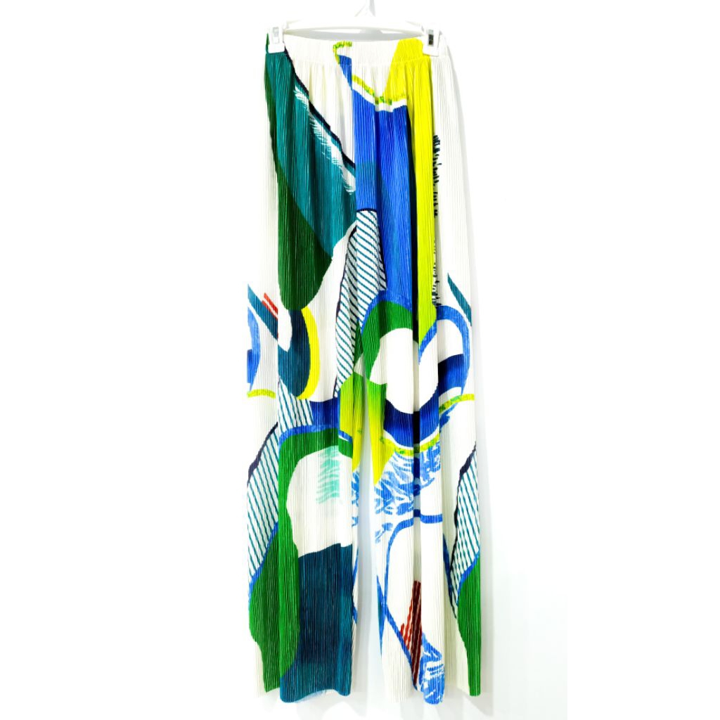 Celana kulot Plisket full motif wanita kekinian