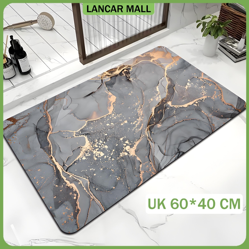 Keset Kamar Mandi Serap Air Anti Slip / Keset Kamar Mandi Motif Marmer / Kamar Mandi Keset Lantai Me