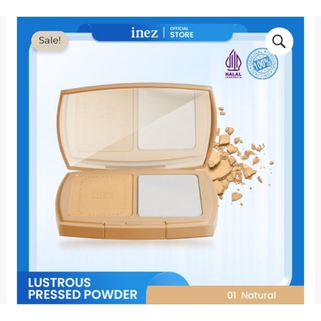 LUSTROUS PRESSED POWDER INEZ/Bedak padat inez/Bedak padat ringan